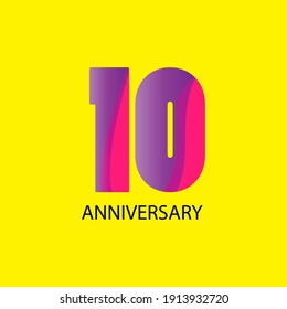 10 years anniversary celebration vector template design illustration