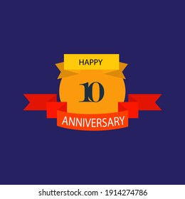 10 years anniversary celebration vector template design illustration
