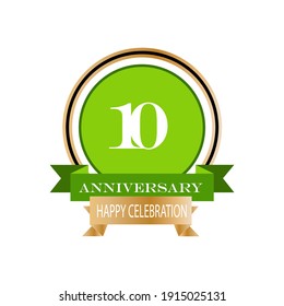 10 years anniversary celebration vector template design illustration