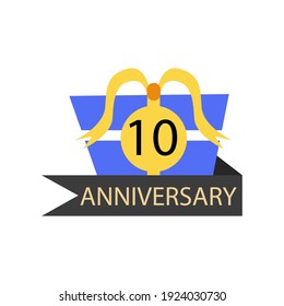 10 years anniversary celebration vector template design illustration