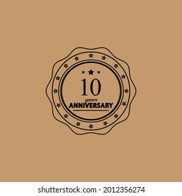 Ilustración de diseño de plantillas de vectores de celebración de 10 años