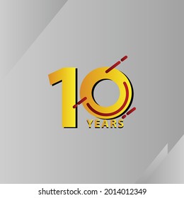 Ilustración de diseño de plantillas de vectores de celebración de 10 años