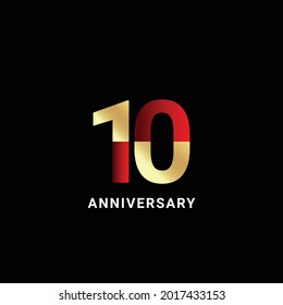 10 Years Anniversary Celebration Vector Template Design Illustration