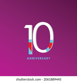 10 Years Anniversary Celebration Vector Template Design Illustration