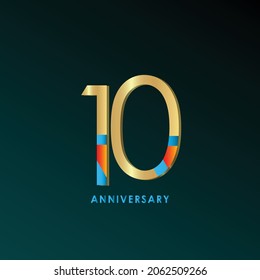 10 Years Anniversary Celebration Vector Template Design Illustration