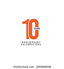 10 Years Anniversary Celebration Vector Template Design Illustration