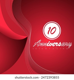 10 años celebración de aniversario Vector Plantilla diseño ilustración