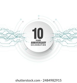 10 years anniversary celebration vector template design illusration