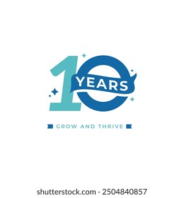 10 Years Anniversary Celebration Vector Template Design Illustration
