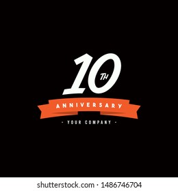 10 Years Anniversary Celebration Your Company Vector Template Design Illustration