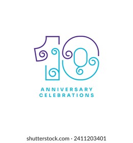 10 years anniversary celebrations logo concept.