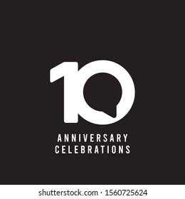 10 Years Anniversary Celebrations Vector Template Design Illustration