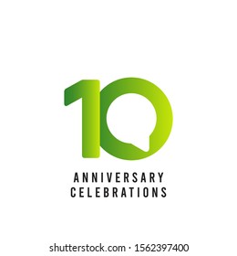 10 Years Anniversary Celebrations Vector Template Design Illustration