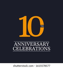 10 Years Anniversary Celebrations Vector Template Design Illustration