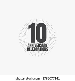 10 Years Anniversary Celebrations Vector Template Design Illustration