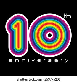 10 years anniversary, concept vector illustration