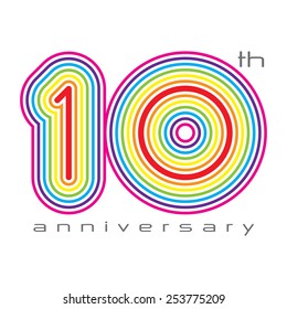 10 years anniversary, concept vector illustration