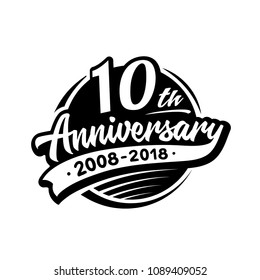 10 years anniversary design template. Vector and illustration. 10th logo.