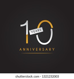 10 Years anniversary design template. Vector illustration eps 10