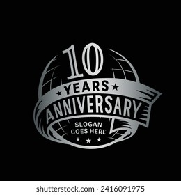 10 years anniversary design template. 10th logo. Vector and illustration.