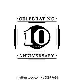 10 years anniversary design template. Vector and illustration. 