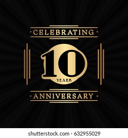 10 years anniversary design template. Vector and illustration.
