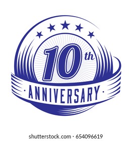 10 years anniversary design template. Vector and illustration. 10th logo.