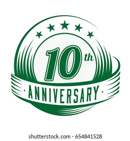 10 years anniversary design template. Vector and illustration. 10th logo.