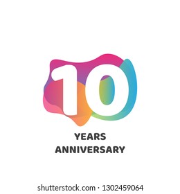 10 Years anniversary design. Vector illustration eps 10