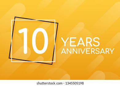 10 years anniversary emblem. Anniversary icon or label. 10 years celebration and congratulation design element. Vector stock illustration.