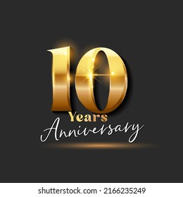 10 years Anniversary Gold Logotype number