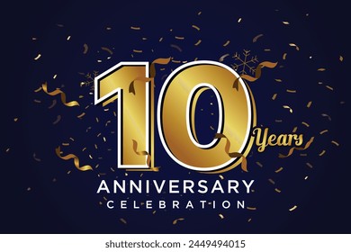 10 years anniversary gold number