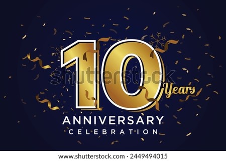 10 years anniversary gold number