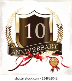 10 years anniversary golden label