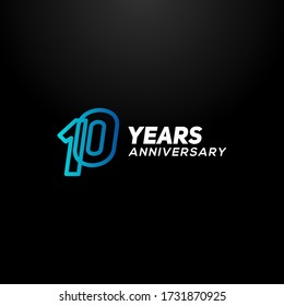 10 Years Anniversary Gradient Number Vector Design