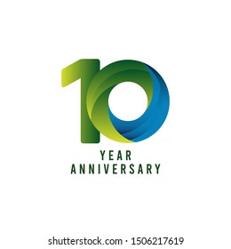 10 Years Anniversary Gradient Vector Template Design Illustration