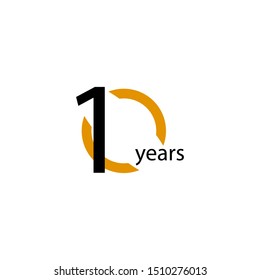 10 Years Anniversary Half Circle Vector Template Design Illustration