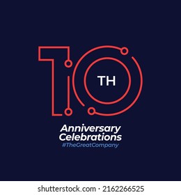 Concepto de celebraciones del logo de 10 años