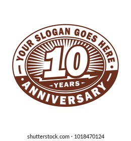 10 years anniversary. Anniversary logo design.