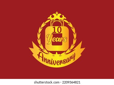 10 years anniversary logo and sticker design template
