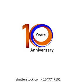 10 years anniversary logo template. Vector and illustration