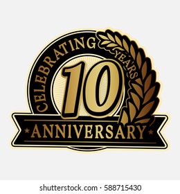  10 years anniversary logo template. Vector and illustration.
