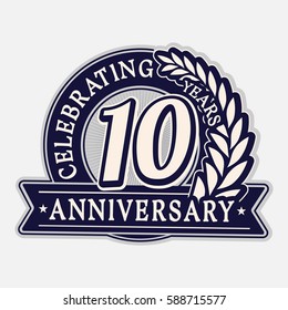  10 years anniversary logo template. Vector and illustration.