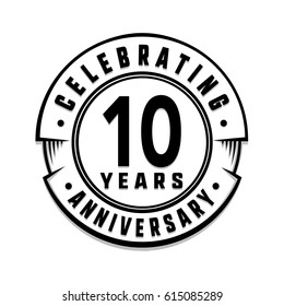 10 years anniversary logo template. Vector and illustration.