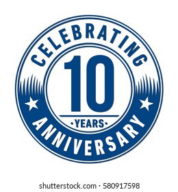 10 years anniversary logo. Vector and illustration.