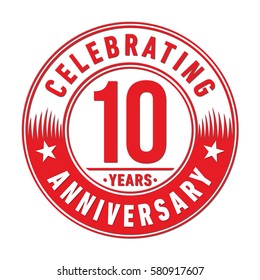 10 years anniversary logo. Vector and illustration.