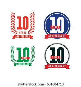 10 years Anniversary Logo Vector Template