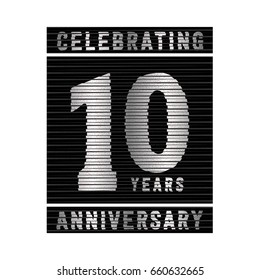10 years anniversary logo. Vector and illustration.