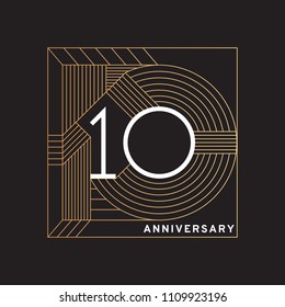 10 years anniversary. Modern geometric icon. Vector illustration