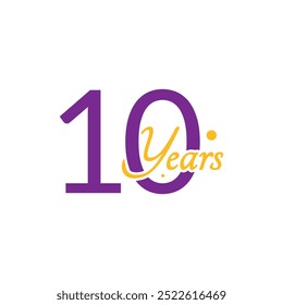 10 Years Anniversary Number simple design collection Vector Template Illustration